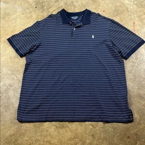 Polo Golf Ralph Navy, purple and White Striped Polo
Size: XXL